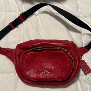 NWOT! Coach Red Leather Belt Bag